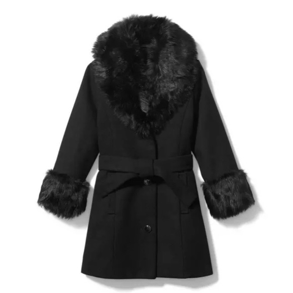 JANIE and Jack infant FAUX FUR TRIM COAT